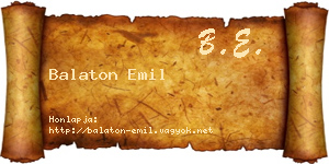 Balaton Emil névjegykártya