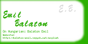 emil balaton business card